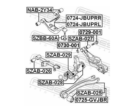 Купить БОЛТ С ЭКСЦЕНТРИКОМ SUZUKI GRAND VITARA/ESCUDO JB416/JB420/JB627 2006-2014 0729-001