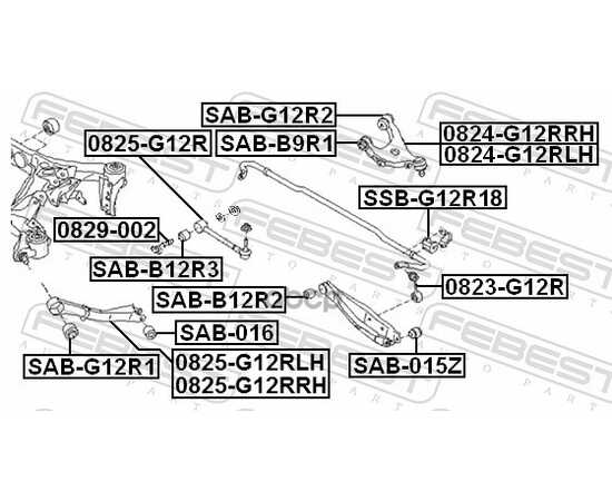 Купить РЫЧАГ ЗАДНИЙ ВЕРХНИЙ L SUBARU IMPREZA G12 2007.03- FEBEST 0824-G12RLH