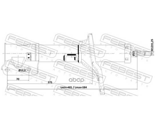 Купить АМОРТИЗАТОР ПЕРЕДНИЙ ПРАВЫЙ HYUNDAI SANTA FE 00 (2000-2005) [DOM] 12110-018FR