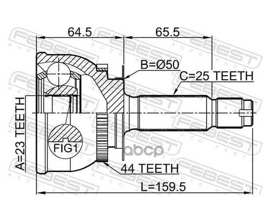 Купить ШРУС НАРУЖНЫЙ 23X50X25 HYUNDAI ELANTRA/LANTRA (CA) 2000-2006 FEBEST 1210-MATA44