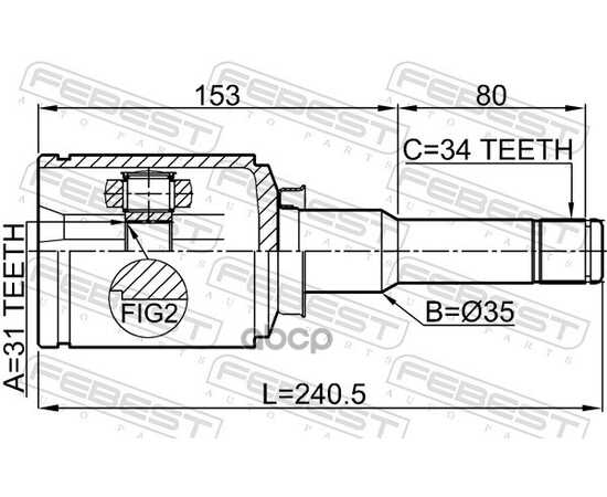 Купить ШРУС ВНУТРЕННИЙ ЛЕВЫЙ 31X35X34 CHEVROLET CRUZE (J300) 2009- 1011-J300LH