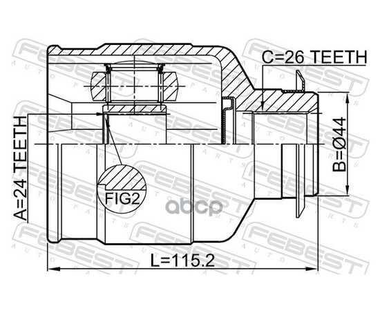 Купить ШРУС ВНУТРЕННИЙ ПРАВЫЙ 24X44X26 HYUNDAI IX35/TUCSON 10MY 2009-2015 FEBEST 1211-IX354WDRH