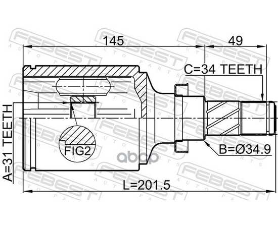 Купить ШРУС ВНУТРЕННИЙ ПРАВЫЙ 31X34.9X34 CHEVROLET CRUZE 1011-J300RH