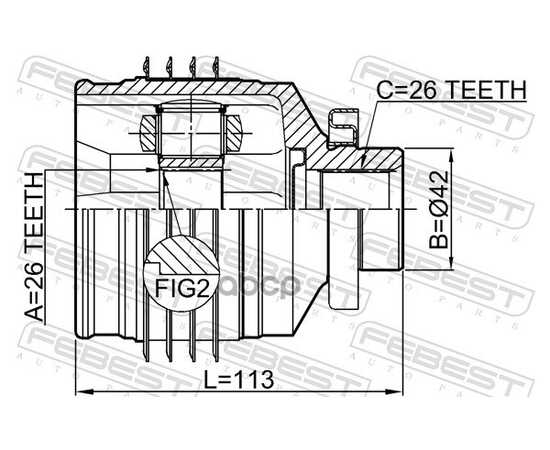 Купить ШРУС ВНУТРЕННИЙ ПРАВЫЙ 26X42X26 FEBEST 1211-SFMTRH