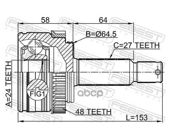 Купить ШРУС НАРУЖНЫЙ 24X64.5X27 FEBEST 1210-IX35A48