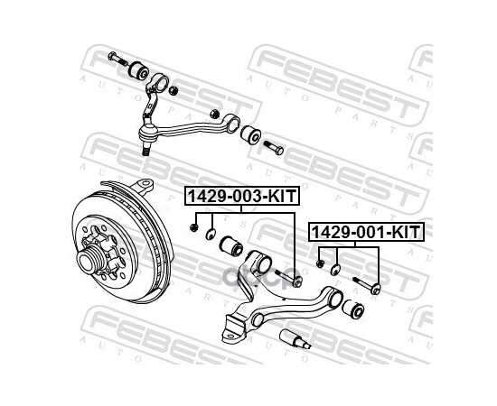 Купить БОЛТ С ЭКСЦЕНТРИКОМ РЕМКОМПЛЕКТ SSANG YONG ACTYON 2001-2013 FEBEST 1429-003-KIT