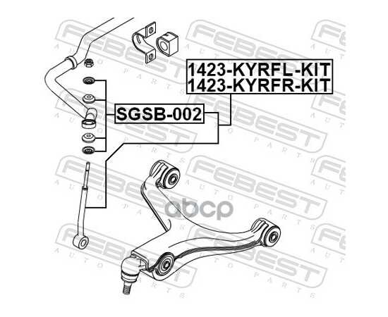 Купить ТЯГА СТАБИЛИЗАТОРА ПЕРЕДН ПРАВАЯ SSANGYONG REXTON, ACTYON 01-13, RODIUS I/II 1423-KYRFR-KIT