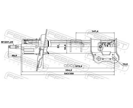 Купить АМОРТИЗАТОР ПЕРЕДНИЙ L HYUNDAI IX35 10 2012-2013 FEBEST 12660596FL