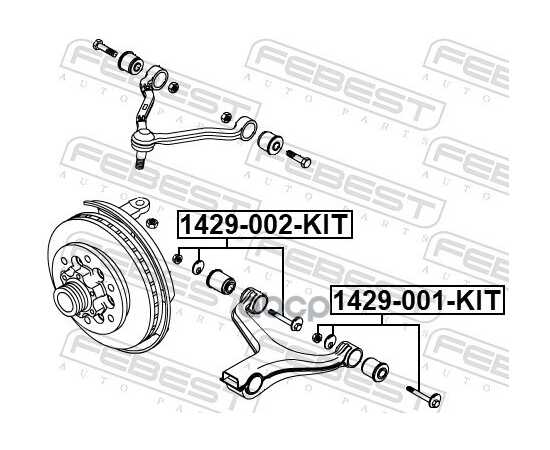 Купить БОЛТ С ЭКСЦЕНТРИКОМ РЕМКОМПЛЕКТ SSANG YONG ACTYON 2001-2013 FEBEST 1429-001-KIT