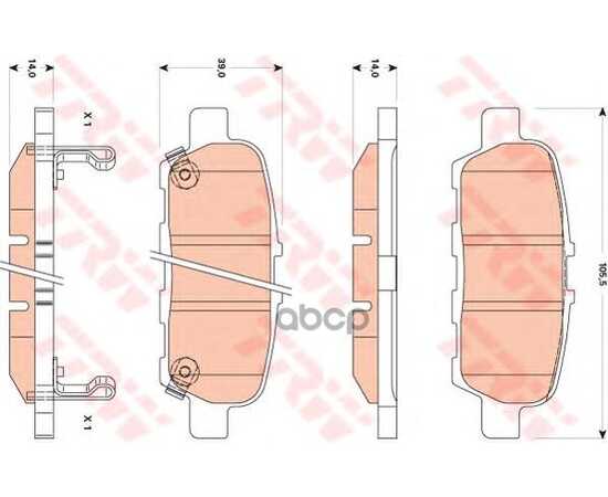 Купить КОЛОДКИ ТОРМОЗНЫЕ ДИСКОВЫЕ(АНАЛОГ TRW GDB3508) GDB3508ZFR