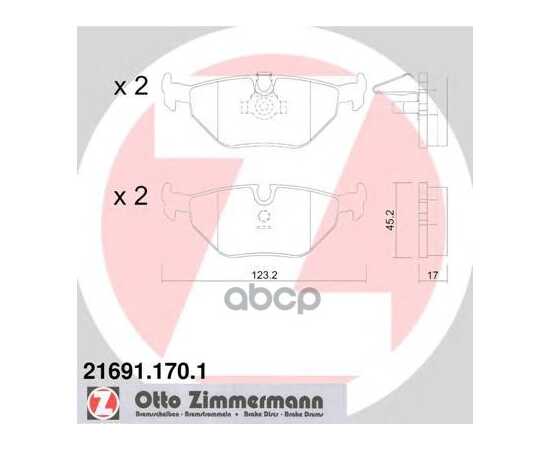 Купить КОЛОДКИ ТОРМОЗНЫЕ ЗАДНИЕ BMW 5 (E39) 520-540 95-04 ZIMMERMANN 21691.170.1