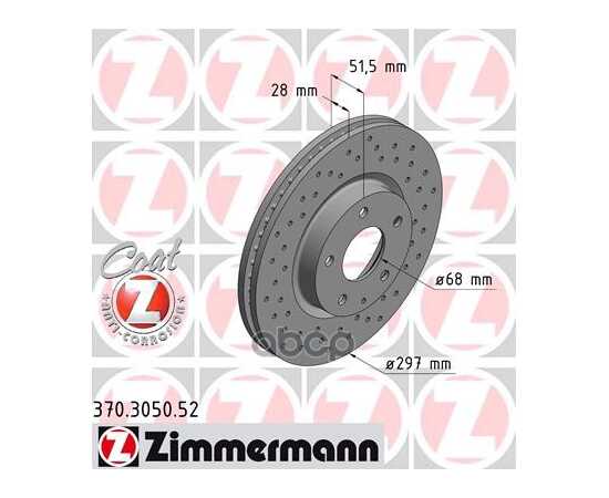 Купить ДИСК ТОРМОЗНОЙ ПЕРЕДНИЙ ПЕРФОРИРОВАННЫЙ MAZDA CX-5 (KE, GH) 2.0-2.2 07.2012- ZIMMERMANN 370305052