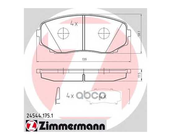 Купить КОЛОДКИ ТОРМОЗНЫЕ SBB MAZDA ZIMMERMANN 245441751