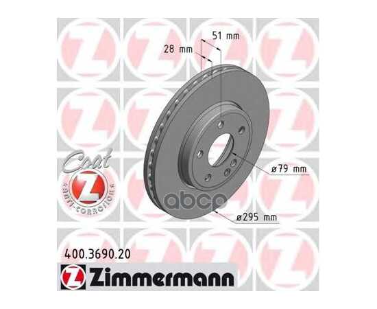 Купить ДИСК ТОРМОЗНОЙ ПЕРЕДНИЙ С ПОКРЫТИЕМ MB A-W176 / B-W242/W246 / CLA-C117/X117 / GLA-X156 ZIMMERMANN 400.3690.20