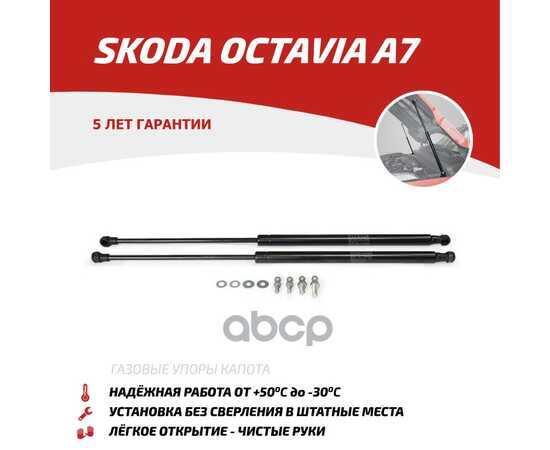 Купить ГАЗОВЫЕ УПОРЫ КАПОТА АВТОУПОР ДЛЯ SKODA OCTAVIA A7 2013-2019, 2 ШТ., USKOA7012