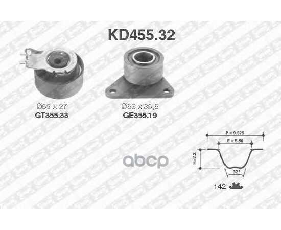 Купить РЕМКОМПЛЕКТ ГРМ VOLVO 1.8...2.5T 98->(142SP+GT355.33+GE355.19) SNR NTN-SNR KD455.32