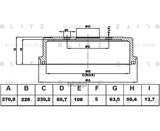 Купить БАРАБАН ТОРМОЗНОЙ FORD FOCUS/RANGER 04-MAZDA B-SERIES 02- BT0137