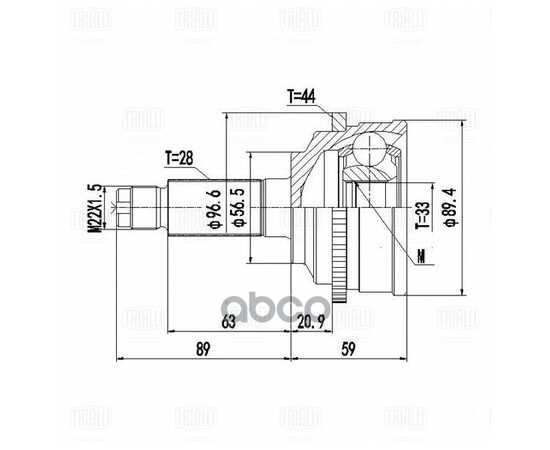 Купить ШРУС ДЛЯ А/М MAZDA 6 (02-) MT ABS (НАРУЖ.) (33 ШЛЦ.) (GO 2519)