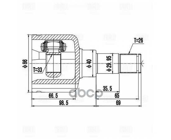 Купить ШРУС ДЛЯ А/М FORD MONDEO III (00-) 1.8I/2.0I (ВНУТР. ЛЕВ.) (GO 1039)