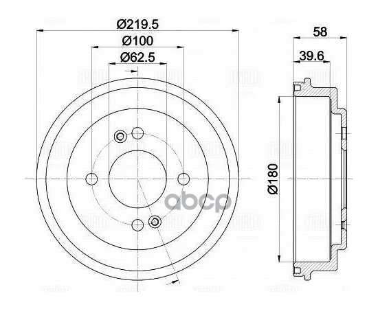 Купить БАРАБАН ТОРМОЗНОЙ KIA PICANTO 04-11 (180X39,5MM) TRIALLI TF 051334