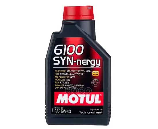 Купить МАСЛО МОТОРНОЕ MOTUL 6100 SYN-NERGY 5W-40 СИНТЕТИЧЕСКОЕ 1 Л 111689