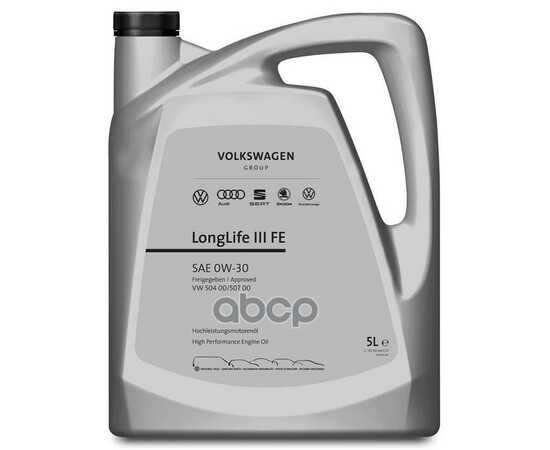 Купить МАСЛО МОТОРНОЕ VAG LONGLIFE III 0W-30 СИНТЕТИЧЕСКОЕ 5 Л GS55545M4EUR