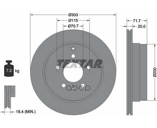 Купить ДИСК ТОРМОЗНОЙ ЗАДНИЙ CHEVROLET CAPTIVA/OPEL ANTARA /VENT D=303MM TEXTAR 92165503