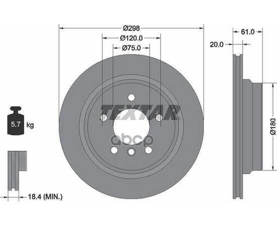 Купить ДИСК ТОРМОЗНОЙ ЗАДНИЙ С ПОКРЫТИЕМ PRO ALPINA B10 96-04 / BMW 5-E39 95-04 TEXTAR 92075103