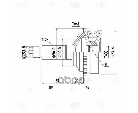 Купить ШРУС ДЛЯ А/М MAZDA 6 (02-) MT ABS (НАРУЖ.) (33 ШЛЦ.) (GO 2519)