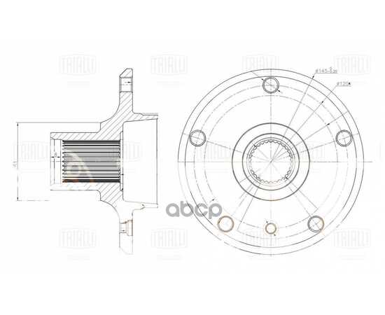 Купить СТУПИЦА ЗАДНЯЯ ДЛЯ АВТОМОБИЛЯ BMW 1 (06)/BMW 3 (04) 30 ШЛЦ. TRIALLI MR 2661