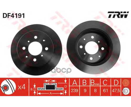 Купить ДИСК ТОРМОЗНОЙ ЗАДНИЙ TRW DF4191