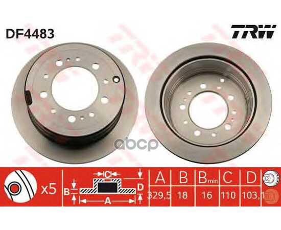 Купить ДИСК ТОРМОЗНОЙ ЗАДНИЙ TOYOTA LAND CRUISER 100, LEXUS LX470 (UZJ100) DF4483