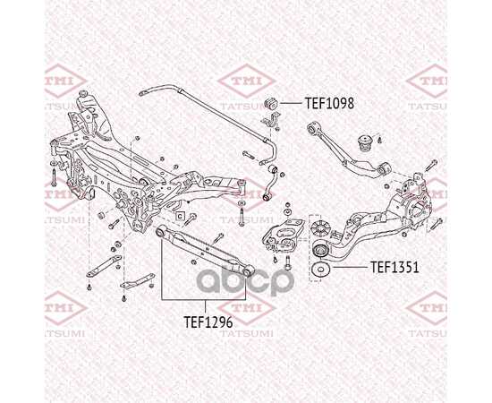 Купить САЙЛЕНТБЛОК ЗАДНЕГО ПРОДОЛЬНОГО РЫЧАГА NISSAN X-TRAIL 07- TEF1351