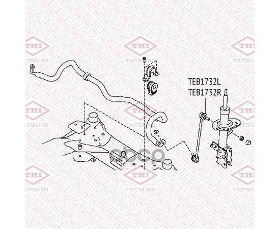 Купить ТЯГА СТАБИЛИЗАТОРА ПЕРЕДНЯЯ R NISSAN QASHQAI/X-TRAIL/MURANO 07->RENAULT KOLEOS 07-> TATSUMI TEB1732R