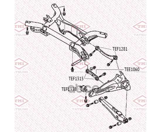 Купить САЙЛЕНТБЛОК ЗАДНЕГО ПРОДОЛЬНОГО РЫЧАГА MITSUBISHI OUTLANDER ->12 TATSUMI TEF1338