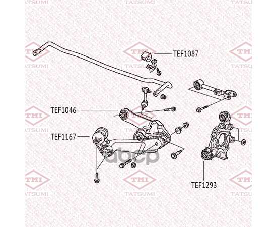 Купить КОМПЛЕКТ САЙЛЕНТБЛОКОВ ЗАДНЕГО НИЖНЕГО РЫЧАГА HONDA CR-V 07-> TATSUMI TEF1167