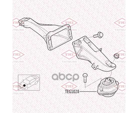 Купить ОПОРА ДВИГАТЕЛЯ ПЕРЕДНЯЯ BMW X5(E53) 00-> TATSUMI TEG1028