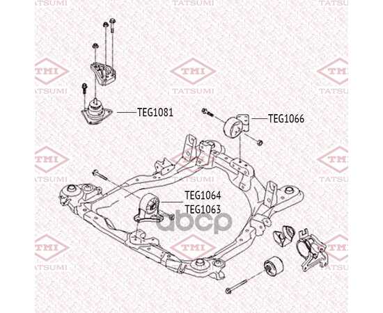 Купить ОПОРА ДВИГАТЕЛЯ ПРАВАЯ HYUNDAI TUCSON 04-> KIA SPORTAGE 04-> TATSUMI TEG1081
