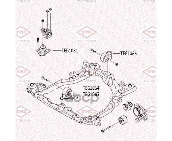 Купить ОПОРА ДВИГАТЕЛЯ ПРАВАЯ HYUNDAI TUCSON 04-> KIA SPORTAGE 04-> TATSUMI TEG1081