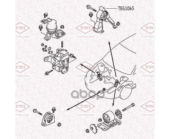 Купить ОПОРА ДВИГАТЕЛЯ ЗАДНЯЯ MITSUBISHI ASX/LANCER/OUTLANDER 06-> TATSUMI TEG1065