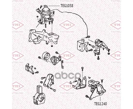 Купить ОПОРА ДВИГАТЕЛЯ ПРАВАЯ TOYOTA COROLLA/WISH 02-> TATSUMI TEG1038