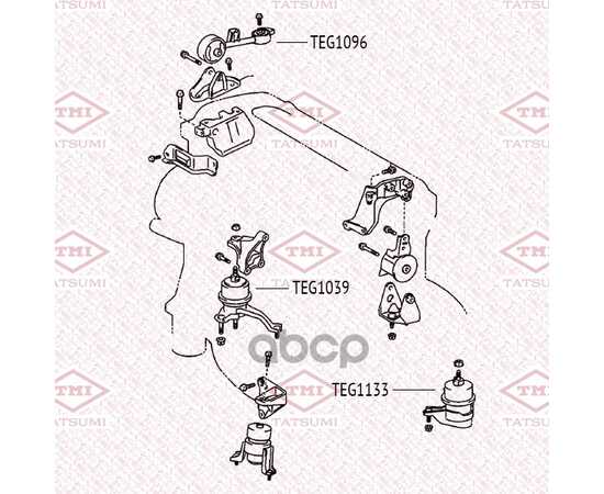 Купить ОПОРА ДВИГАТЕЛЯ ЛЕВАЯ TOYOTA CAMRY/HARRIER/HIGHLANDER/ALPHARD/ESTIMA/PREVIA 00-> LEXUS RX 04-> TATSUMI TEG1133