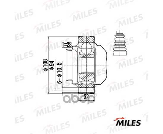 Купить ШРУС ВНУТРЕННИЙ AUDI A3/SKODA OCTAVIA/VW PASSAT B6 03- GA10084