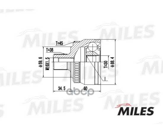 Купить ШРУС НАРУЖНЫЙ AUDI A4/VW PASSAT 2.3-2.8 96-01 (С ABS) (GKN 301956) GA20039