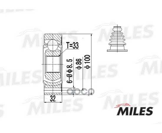 Купить ШРУС ВНУТРЕННИЙ AUDI 100/80/A4/A6 1.6-2.8 83-00 (GKN 302248) GA10002