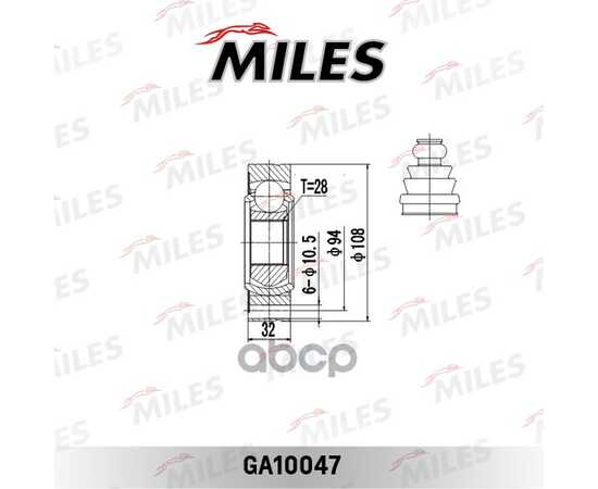 Купить ШРУС ВНУТРЕННИЙ VW TRANSPORTER IV 1.9D-2.8 90-03 (GKN 302464) GA10047