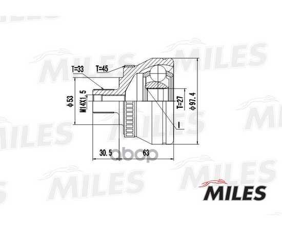 Купить ШРУС НАРУЖНЫЙ AUDI A4/A6/VW PASSAT/SKODA SUPERB 1.9D 98- (С ABS) (GKN 303408) GA20038