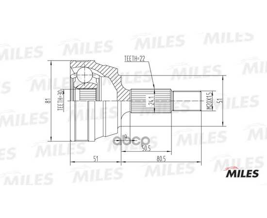 Купить ШРУС НАРУЖНЫЙ AUDI 80/VW PASSAT 1.3-2.0 78-91 (GKN 300971) GA20017