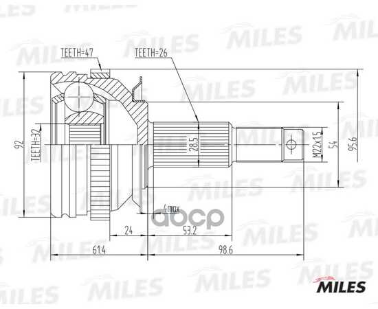 Купить ШРУС НАРУЖНЫЙ CHRYSLER VOYAGER 95-01 (С ABS) (GSP 809029) GA20534