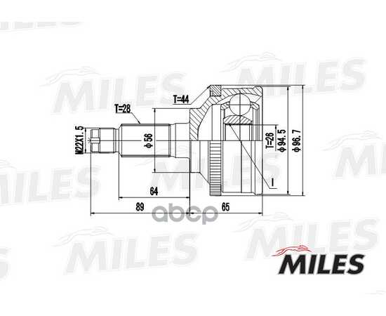 Купить ШРУС MAZDA 626 2.0-2.5 87-97 НАР.(ABS) MILES GA20234